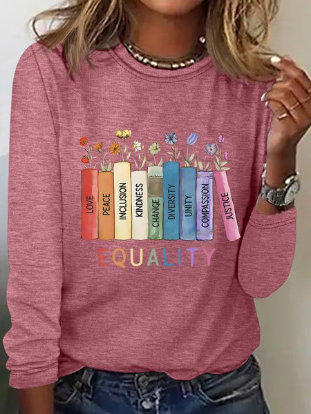 

Equal Rights Human Rights Equality Casual Long Sleeve Shirt, Watermelon, Long sleeves