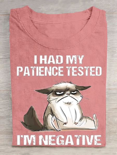 

I Had My Patience Tested Cotton T-Shirt, Orange pink, T-shirts