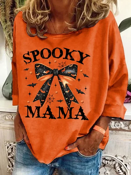 

Spooky Mama Halloween Casual Sweatshirt, Orange, Hoodies&Sweatshirts