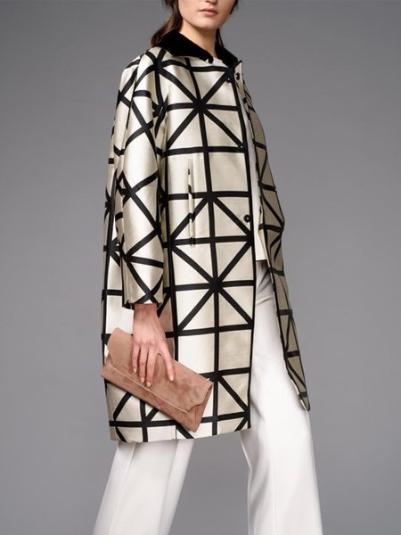 

Geometric Urban Loose Trench Coat, As picture, Trench Coats