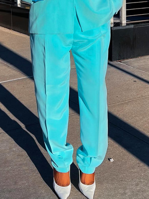

Plain Regular Fit Pocket Stitching Urban Pants, Blue, Pants