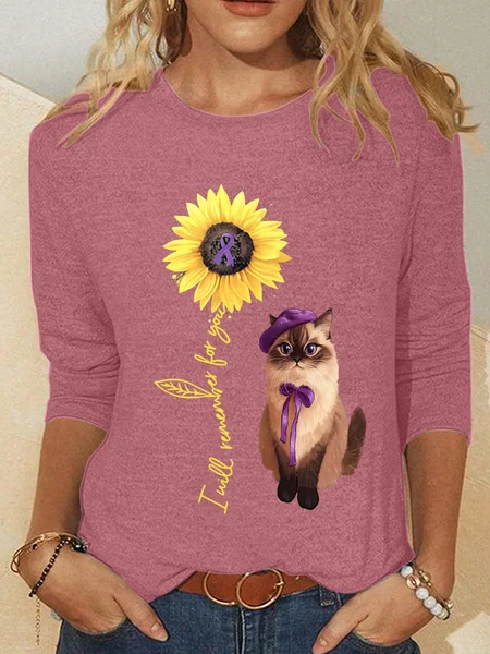 

Purple Cat Casual Long Sleeve Shirt, Watermelon, Long sleeves