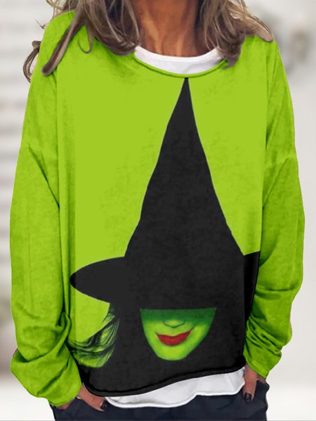 

Halloween Witch Crew Neck Sweatshirt, Green, Hoodies&Sweatshirts
