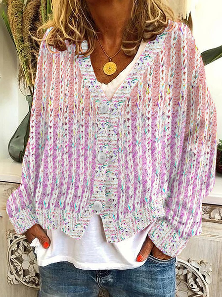 

Women Wool/Knitting Ethnic Long Sleeve Comfy Casual Cardigan, Pink, Sweaters