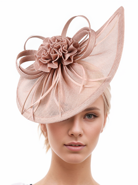 Women's Elegant Linen Fashionable Headdress Hat, Pink, Women Hair Accessories