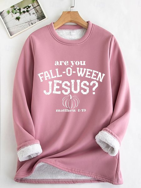 

Casual Crew Neck Halloween Sweatshirt Fleece, Pink, Hoodies & Sweatshirts