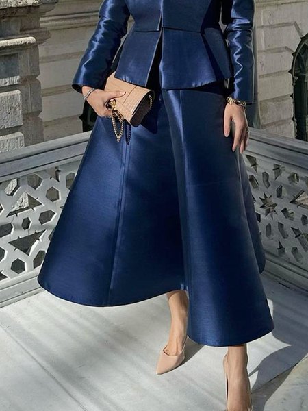 

Loose Urban Maxi Skirt, Blue, Skirts