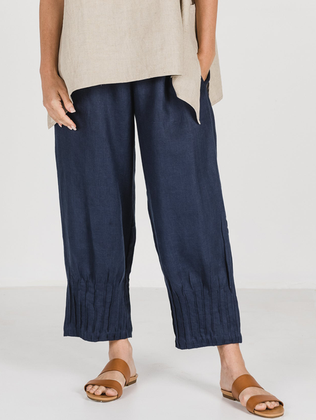 

Linen Loose Linen Pants, Blue, Pants