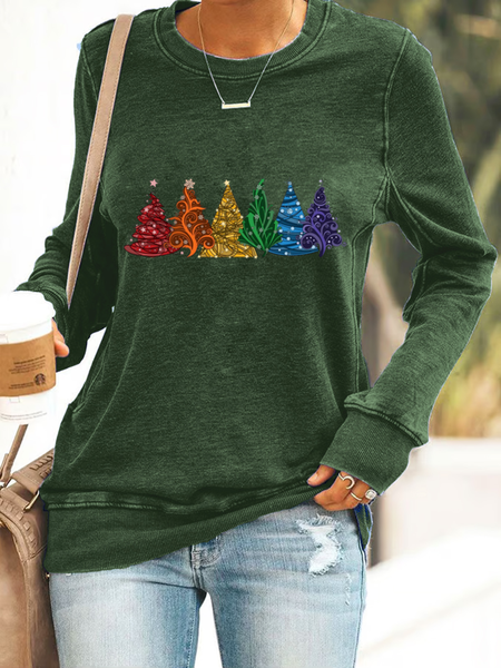 

Christmas Tree Casual Sweatshirt, Dark green, Hoodies&Sweatshirts