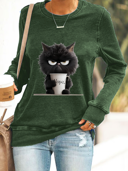 

Funny Cat Nope Casual Sweatshirt, Dark green, Hoodies&Sweatshirts