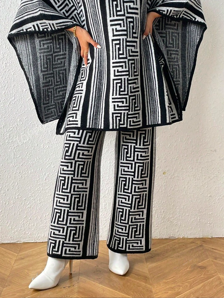 Loose Urban Fashion Sweater Pants, Black, Knit Pants