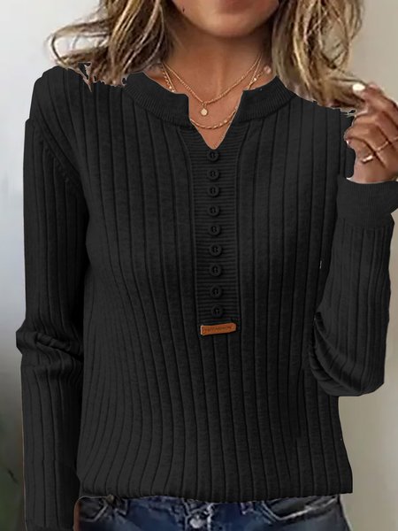 

Buckle Casual Plain Yarn/Wool Yarn Sweater, Black, Sweaters & Cardigans