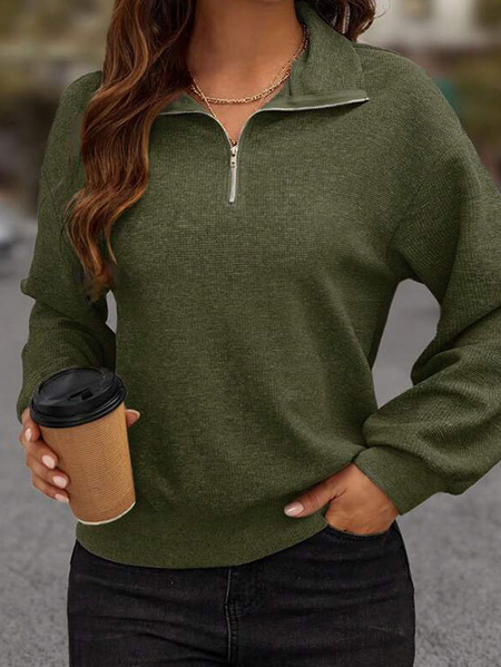 

Casual Crew Neck Plain Sweatshirt, Army green, Hoodies & Sweatshirts