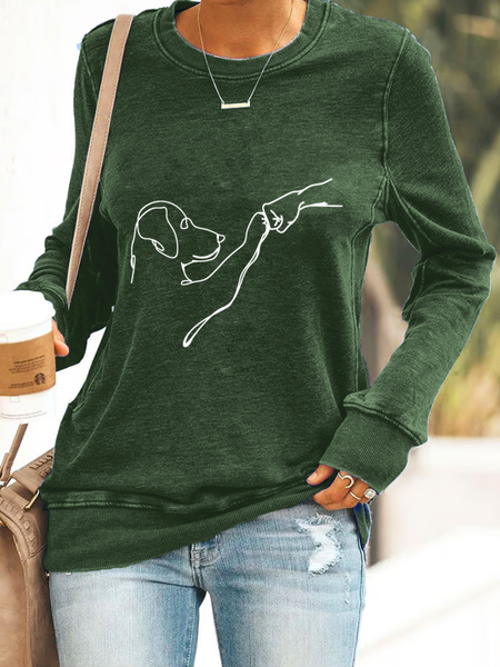 

Dog Fist Bump Casual Sweatshirt, Dark green, Hoodies&Sweatshirts