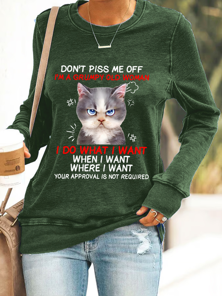 

Don't Piss Me Offi'm A Grumpy Old Casual Sweatshirt, Dark green, Hoodies&Sweatshirts