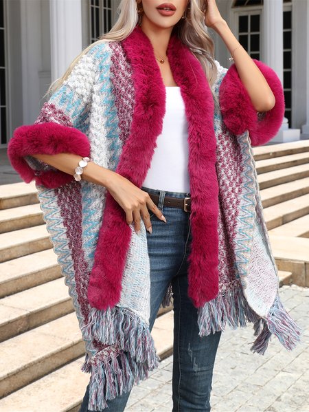 

Women Wool/Knitting Ethnic Long Sleeve Comfy Casual Cardigan, Deep pink, Outerwear