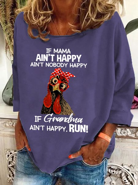 

If Mama Aint Happy Aint Nobody Happy Funny Casual Sweatshirt, Deep purple, Hoodies&Sweatshirts