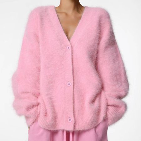 

Plain Regular Fit Casual Others Cardigan, Pink, Sweaters & Cardigans