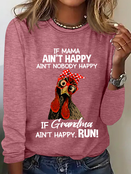 

If Mama Aint Happy Aint Nobody Happy Funny Casual Long Sleeve Shirt, Watermelon, Long sleeves