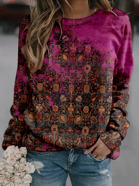 

Casual Crew Neck Abstract Sweatshirt Zipper, Wine red, Hoodies & Sweatshirts