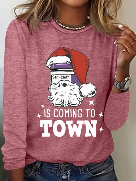 Funny Nurse Christmas Casual Long Sleeve Shirt, Watermelon, Long sleeves