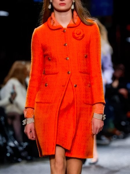 Elegant Shawl Collar Coat With No Brooch, As picture, Coats