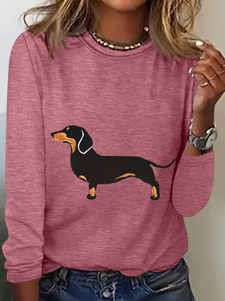 

Dachshund Casual Long Sleeve Shirt, Watermelon, Long sleeves