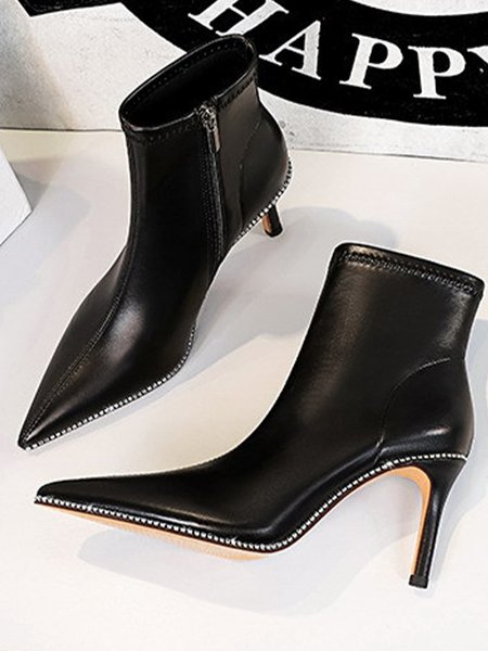 

Plain Urban Pu Autumn Boots, Black, Boots