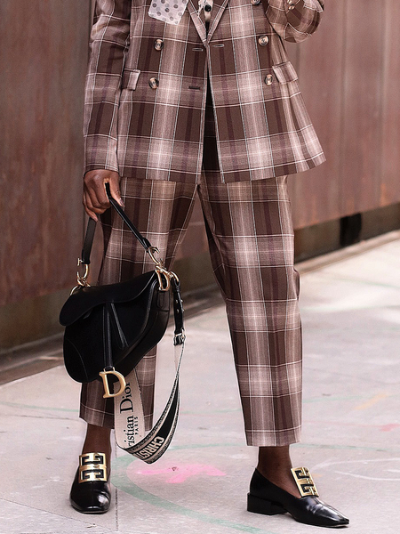 

Loose Plaid Urban Pants Ankle Pants, As picture, Pants