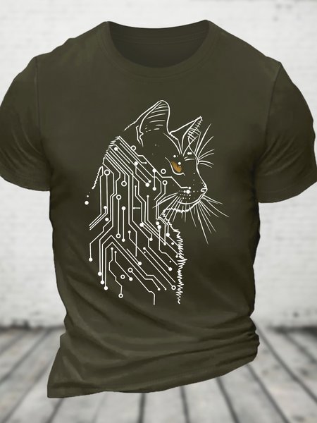 

Cat Of Tomorrow Cotton T-shirt, Army green, T-shirts