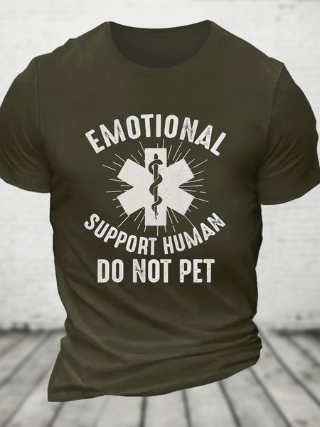 Emotional Support Human Cotton T-shirt, Army green, T-shirts