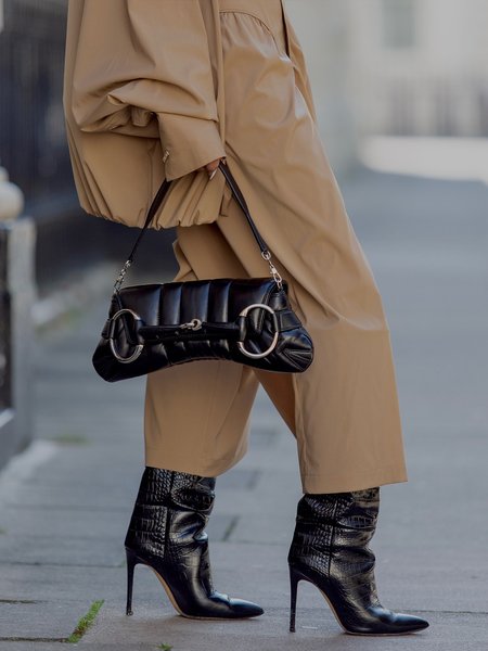

Casual Loose Plain Wide leg Strap Pants, Khaki, Pants
