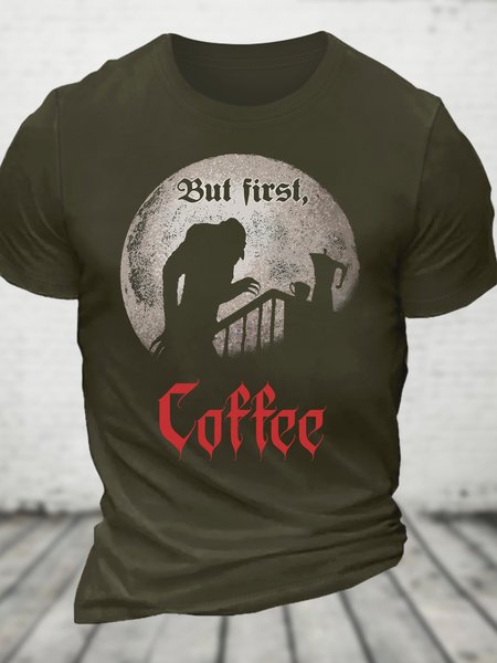 

But First, Coffee Cotton T-shirt, Army green, T-shirts