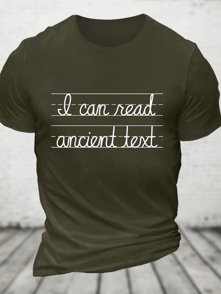 

Ancient Text Cotton T-shirt, Army green, T-shirts