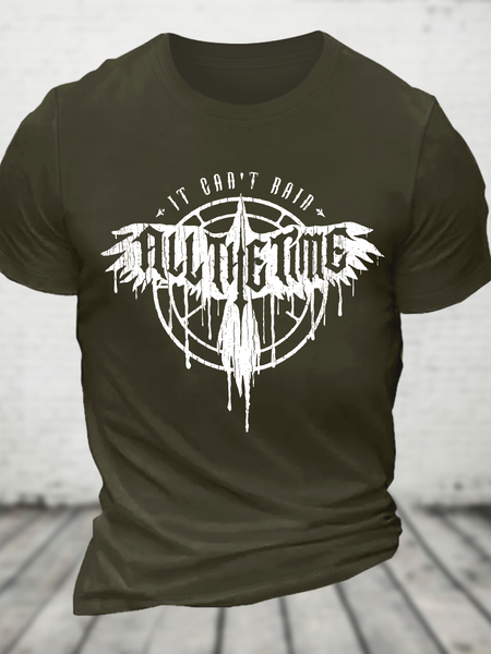 

It Can't Rain All The Time Cotton T-Shirt, Army green, T-shirts