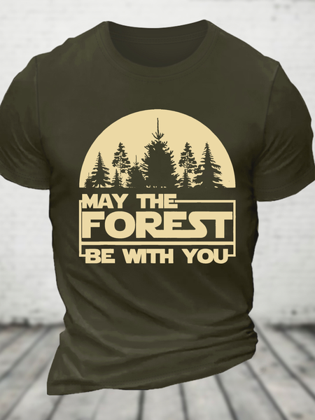 

May The Forest Be With You Cotton T-Shirt, Army green, T-shirts