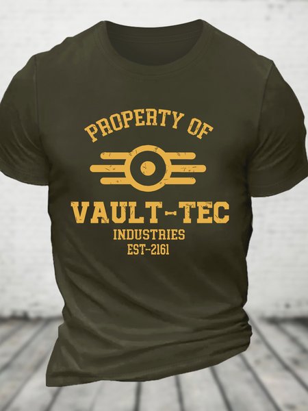 

Property Of Vault-Tec Industries Est-2161 Cotton T-shirt, Army green, T-shirts