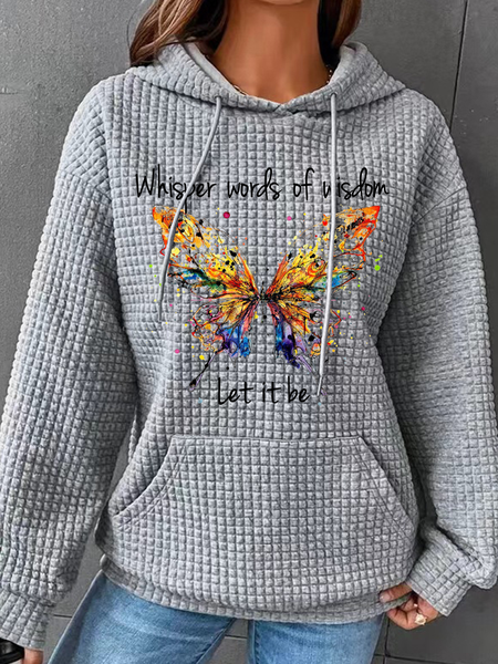 

Whisper Words Of Wisdom Simple Loose Hoodie, Gray, Hoodies&Sweatshirts