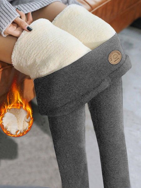 Plain Casual Leggings, Deep gray, leggings