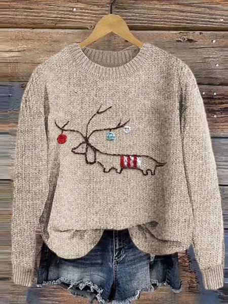

Cotton Floral Casual Loose Sweater, Color5, Sweaters