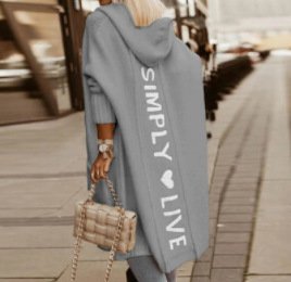 

Women Wool/Knitting Text Letters Long Sleeve Comfy Casual Cardigan, Gray, Swimwear