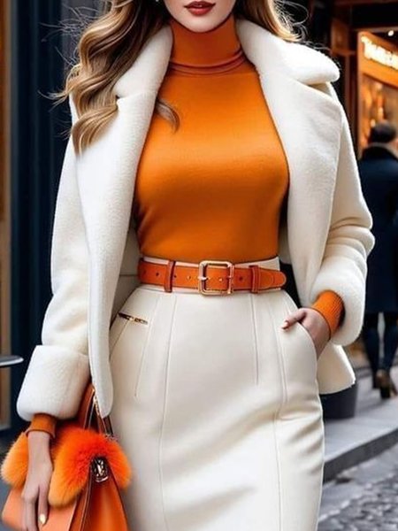 

Urban Regular Fit Lapel Collar Plain Teddy Jacket, White, Teddy Jackets
