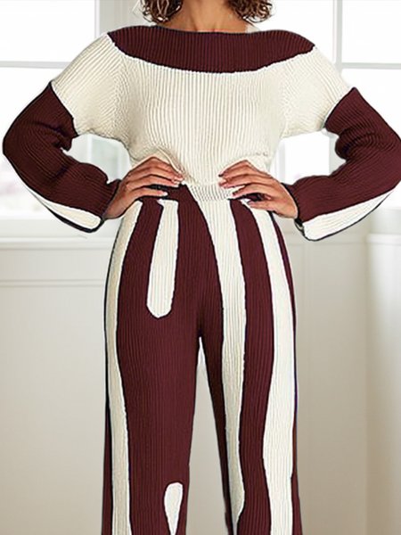 

Color Block Raglan Sleeve Casual Sweater, Red, Pullovers