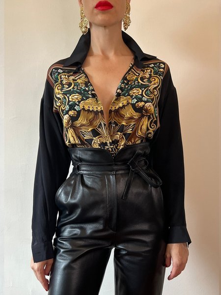

Urban Random Print Raglan Sleeve Shirt, Black, Blouses and Shirts