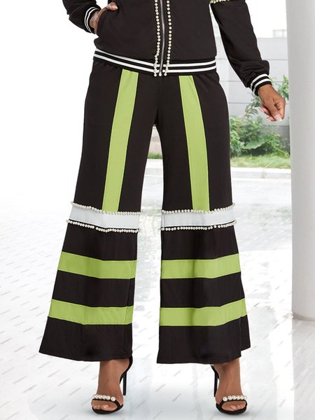 

Striped Loose Wide leg Casual Pants, As picture, Pants