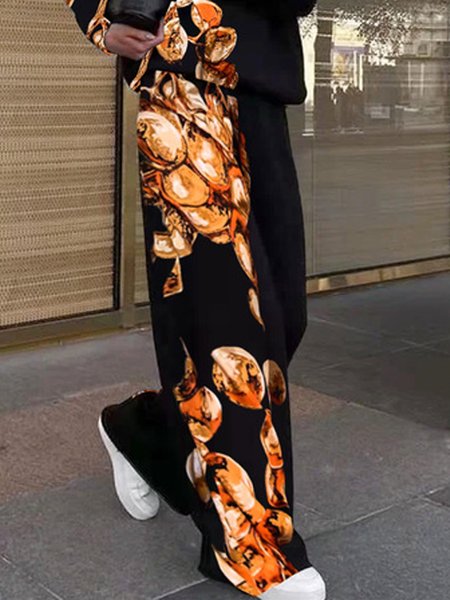 

Abstract Loose Casual Pants, As picture, Pants