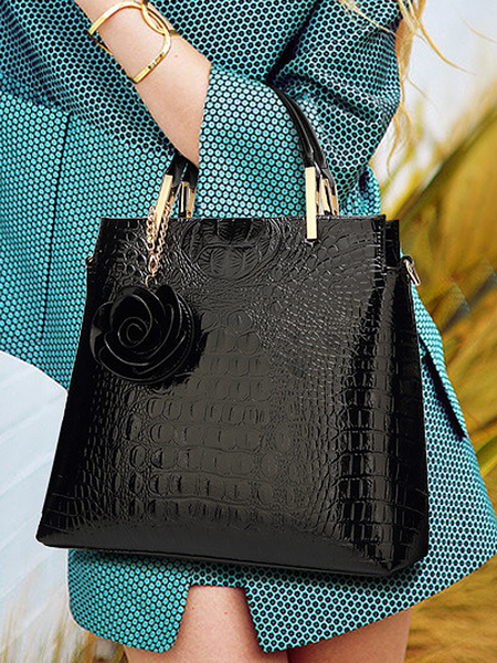 

PU Elegant Clutch Square Bag, Black, Bags