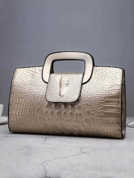

PU Elegant Clutch Square Bag, Golden, Bags
