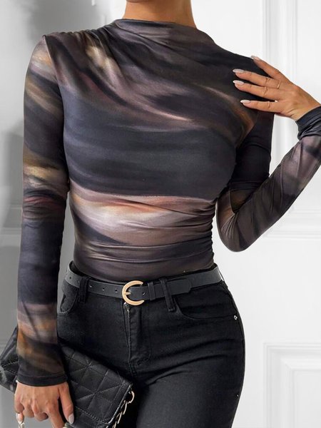 

Regular Sleeve Casual Printing T-Shirt, As picture, Tees