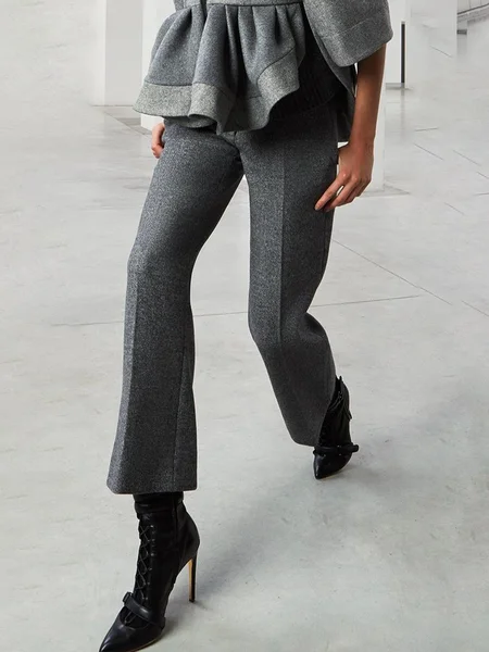 

Urban Daily Plain Regular Fit Pants, Gray, Pants
